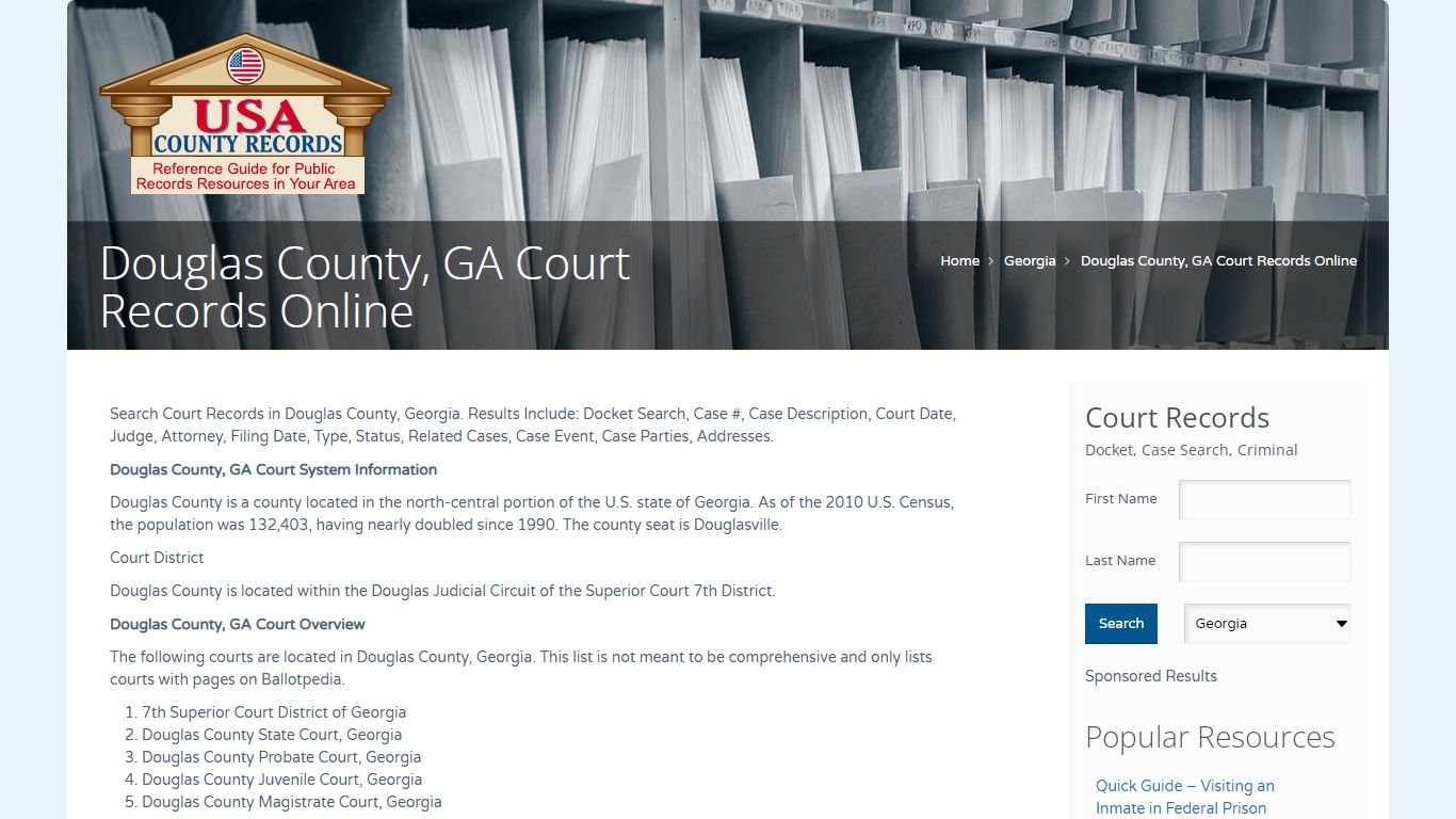 Douglas County, GA Court Records Online | Name Search