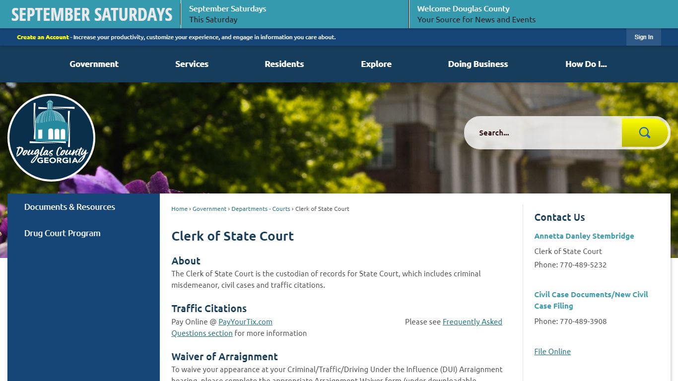 Clerk of State Court | Douglas County, GA